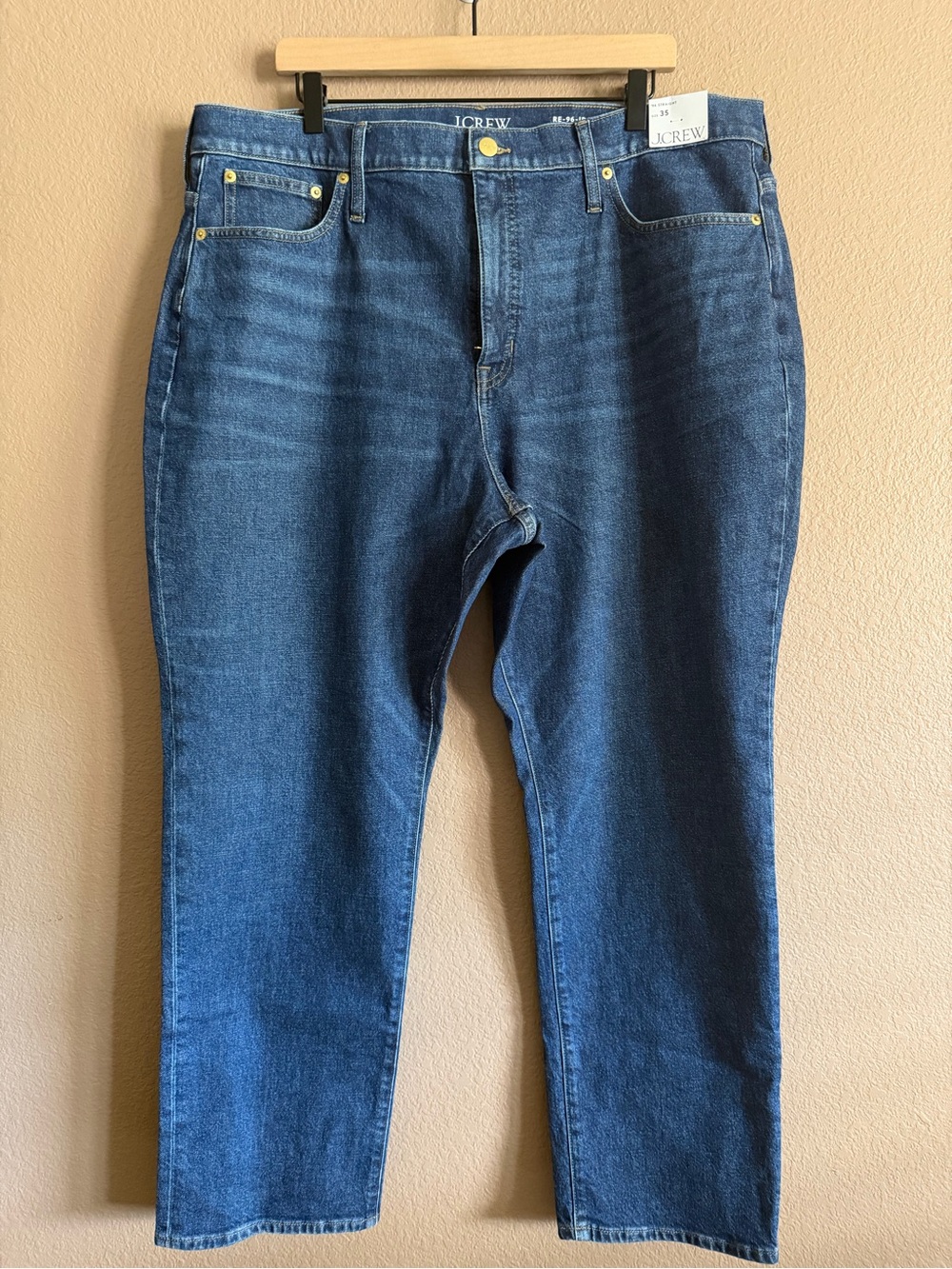 J. Crew Women's Medium Blue ‘96 Straight-Leg High Rise Jeans Size 35 NWT